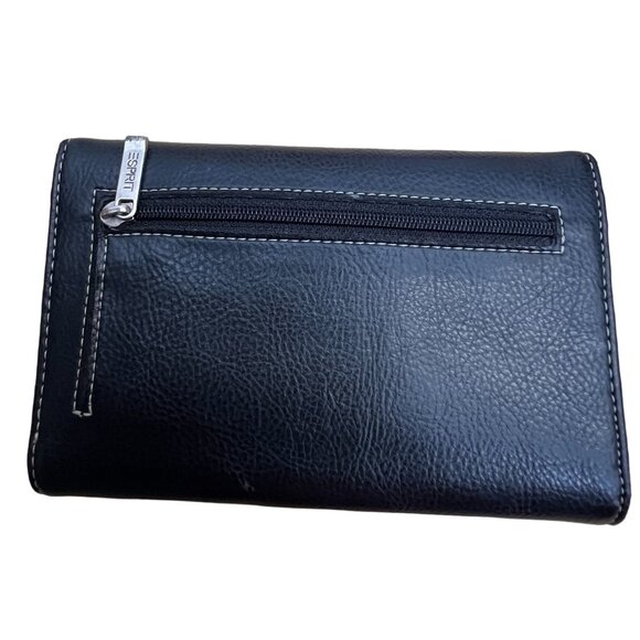 VTG 90s Esprit Black Vegan Leather Wallet - Picture 3 of 8